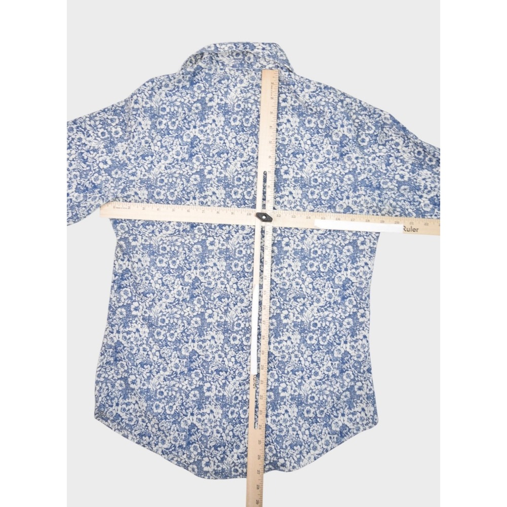 Vintage Ms Lee Shirt Womens M 14 Floral Blouse Hippy Collared Button Long Sleeve - Picture 7 of 7